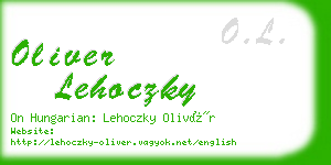 oliver lehoczky business card